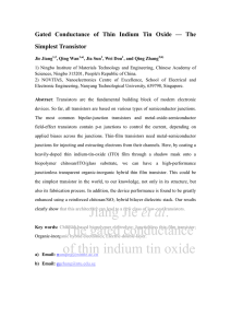 Gated Conductance of Thin Indium Tin Oxide