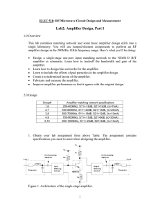 Lab2: Amplifier Design, Part I