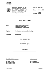 Case No. IT-95-14 - International Criminal Tribunal for the former