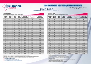 recommended bolt torque requirements