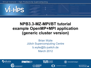Building and running the NPB-MZ-MPI-BT example - VI-HPS