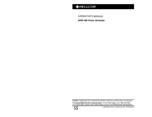 NPB-290 Pulse Ox Operator`s Manual