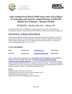 Joint National Pork Board (NPB) and Center of Excellence for