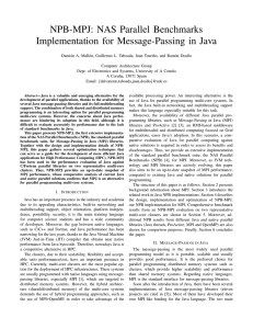 NPB-MPJ: NAS Parallel Benchmarks Implementation for Message