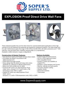 EXPLOSION Proof Direct Drive Wall Fans