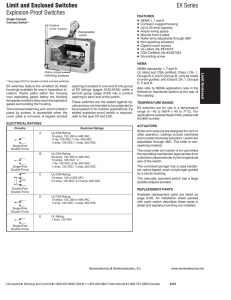 Limit and Enclosed Switches EX Series Explosion