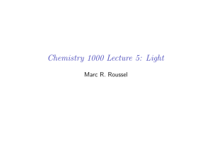 Chemistry 1000 Lecture 5: Light