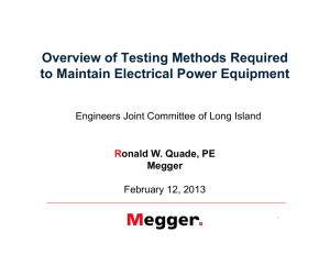 Overview of Testing Methods Required to Maintain Electrical