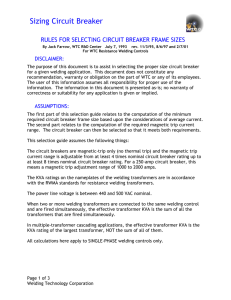 Sizing Circuit Breaker - Welding Technology