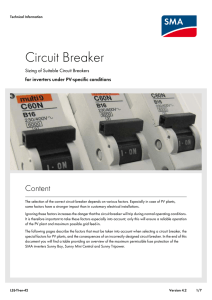 Circuit Breaker - Sizing of Suitable Circuit Breakers for inverters