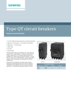 Type QT circuit breakers