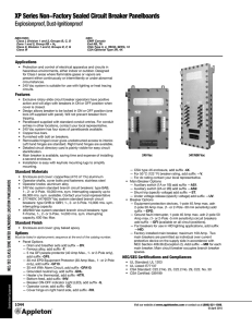 XP Series Non-Factory Sealed Circuit Breaker Panelboards Catalog