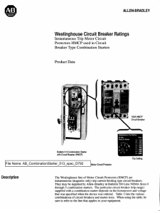 513-2.1: Westinghouse Circuit Breaker Ratings