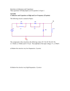 Questions on Inductance and Capacitance These questions