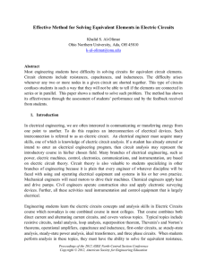 Effective Method for Solving Equivalent Elements in Electric Circuits