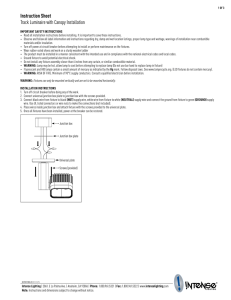 Instruction Sheet Track Luminaire with Canopy
