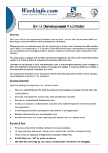 Skills Development Facilitator