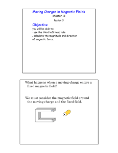 Moving Charges in Magnetic Fields Objective