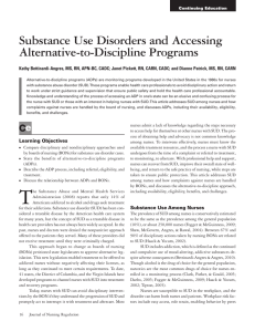 Substance Use Disorders and Accessing Alternative-to