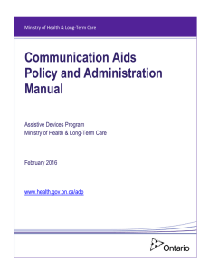 Communication Aids Policy and Administration Manual