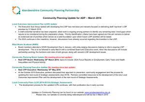 Community Planning Update for ADP – March 2016