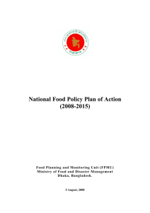 National Food Policy Plan of Action (2008-2015)
