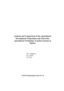 Analysis and Comparison of the Agricultural Development