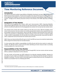 Time Monitoring Reference Document