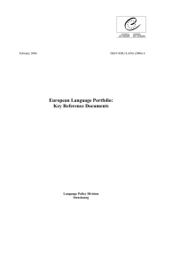 European Language Portfolio: Key Reference Documents