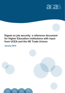 Digest on job security: a reference document for Higher Education