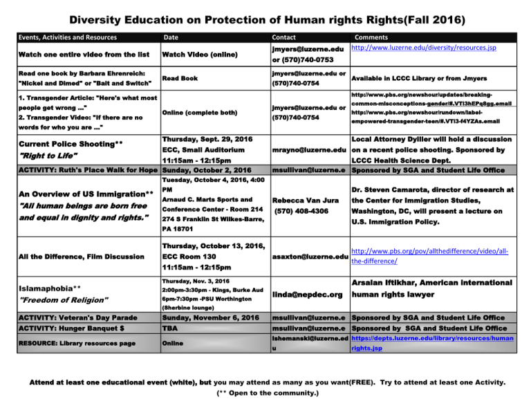 Diversity Events
