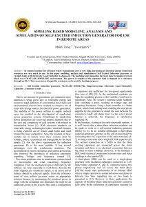 simulink based modeling, analysis and simulation of self excited