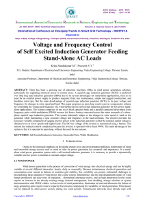 Voltage and Frequency Control of Self Excited Induction Generator