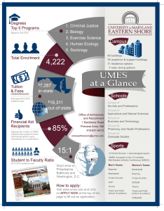 UMES at a Glance - University of Maryland Eastern Shore