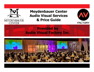 Audio Visual Factory Inc. Meydenbauer Center AV Price Guide