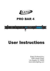 Pro Bar 4 User Manual - Elation Professional