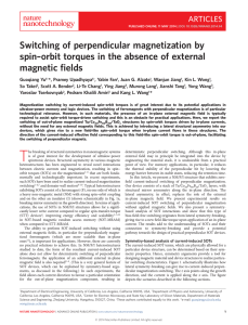 Switching of perpendicular magnetization by spin - DRL