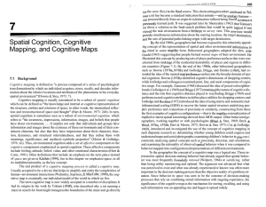 Spatial Cognition, Cognitive Mapping, and Cognitive Maps