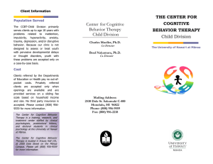 Center for Cognitive Behavior Therapy Child