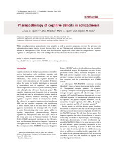 Pharmacotherapy of cognitive deficits in