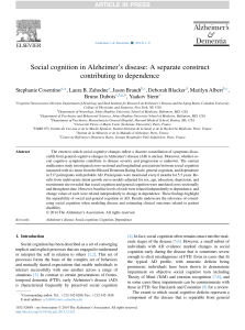 Social cognition in Alzheimer`s disease