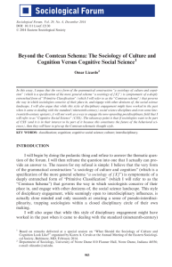 Beyond the Comtean Schema: The Sociology of Culture and