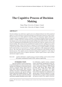 The Cognitive Process of Decision Making