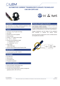 automotive current transducer fluxgate technology cab 300-c/sp3-xxx