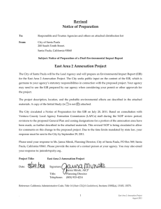Revised Notice of Preparation East Area 2 Annexation Project