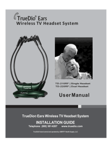 TrueDio Ears RF Manual - LIBERTY Health Supply