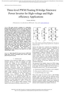 Three-level PWM Floating H-bridge Sinewave Power Inverter for