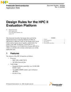 Design Rules for the HPC II Evaluation Platform