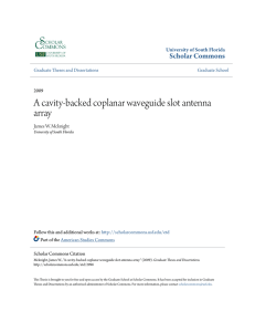 A cavity-backed coplanar waveguide slot antenna array