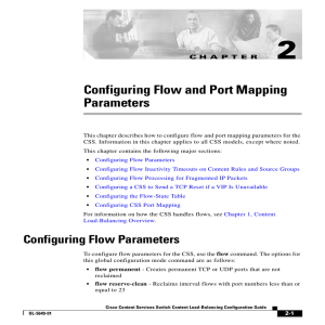 Configuring Flow and Port Mapping Parameters